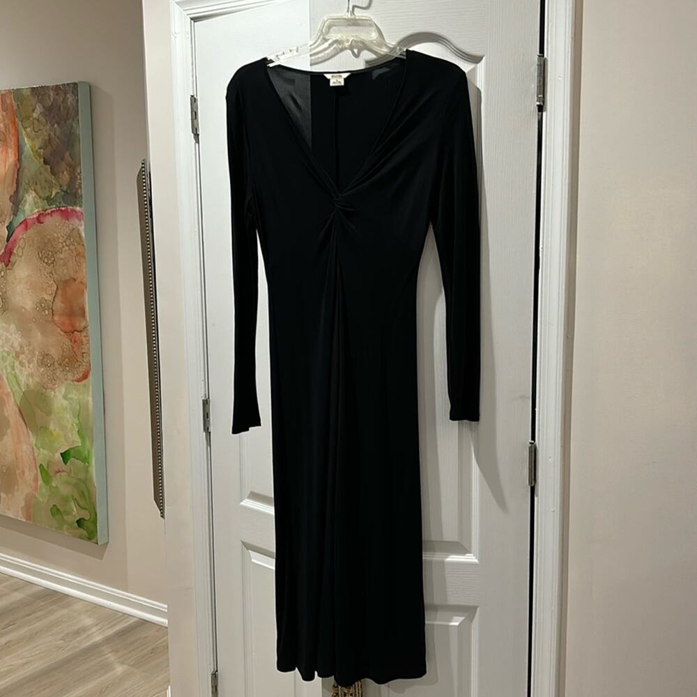 Michael Kors 10 black long sleeve v neck dress midi length nwt vintage 90’s y2k